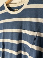 J.Crew Broken-In Pocket Tee Mens S Slim Fit Navy White Wide Stripe
