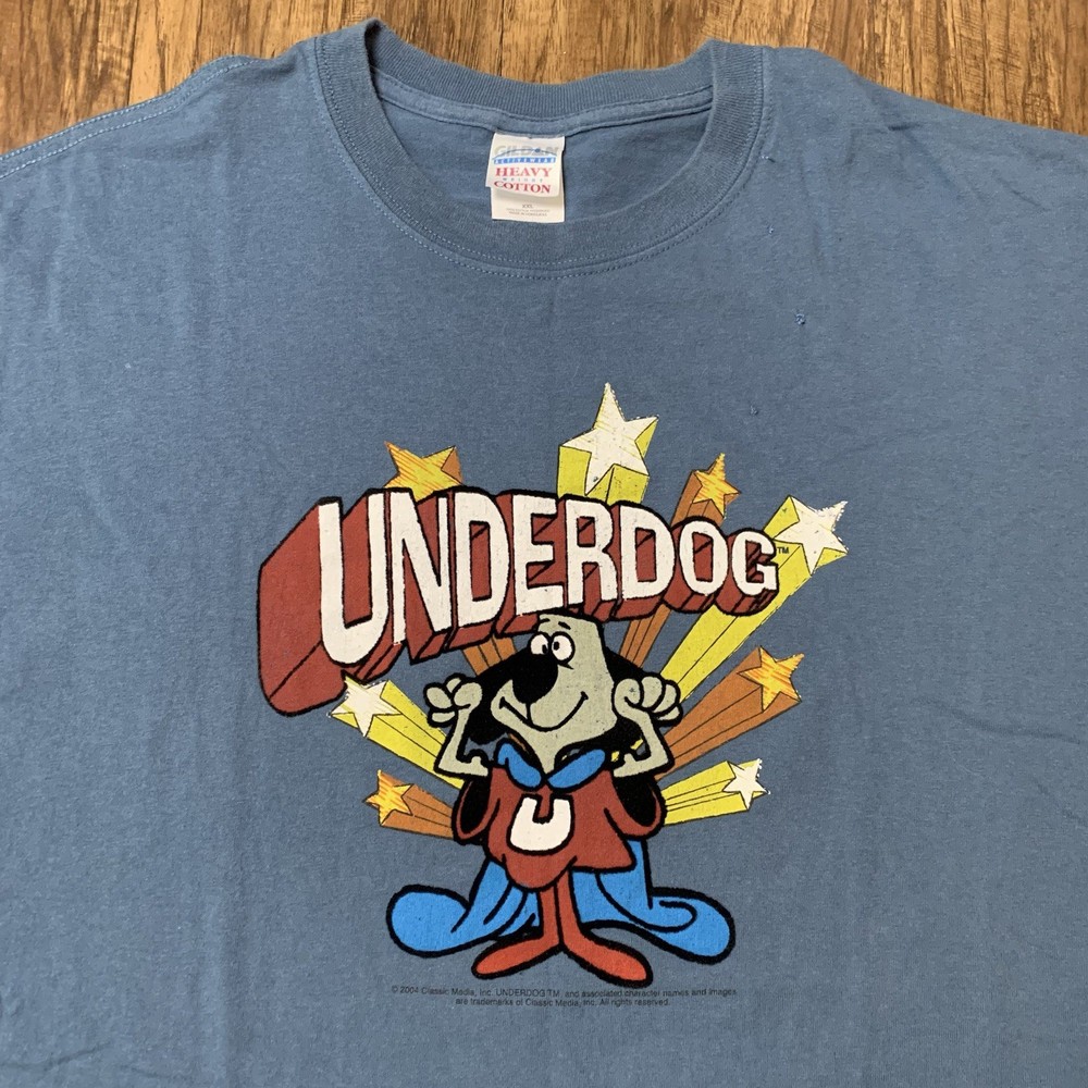 Vintage Underdog Cartoon T Shirt Size 2XL Y2K 2000s Animated Series Short Sleeve