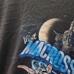 Macross City Anime T-Shirt XXL Robotech Mecha Valkyrie Minmay Graphic Tee Black