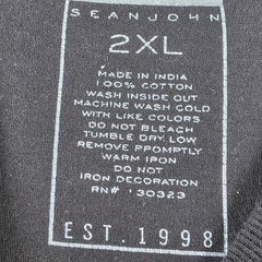 Sean John Shirt Mens 2XL Black Lion Graphic Rhinestone Urban Hip Hop Tee Cotton