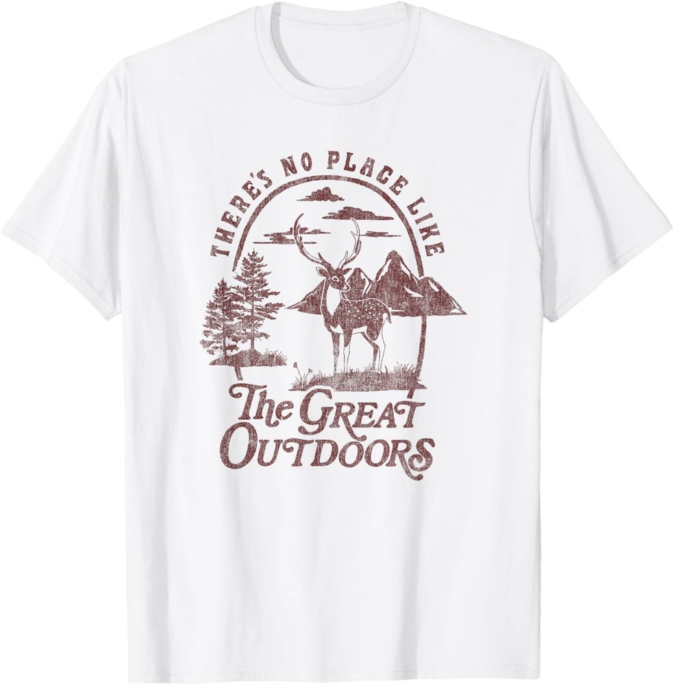 There’s No Place Like The Great Outdoors Deer Landscape V2 T-Shirt
