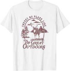 There’s No Place Like The Great Outdoors Deer Landscape V2 T-Shirt