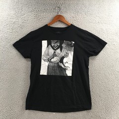 Mako Graphic Print Tee T-Shirt Mens L Black Cotton Short Sleeve Crew Neck Casual