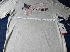Spyder Men’s Heather Grey T shirt Red/White/Blue Flag Small NWT