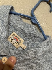 Faherty Brand Short-Sleeve Blue Linen Shirt Men’s XL H14
