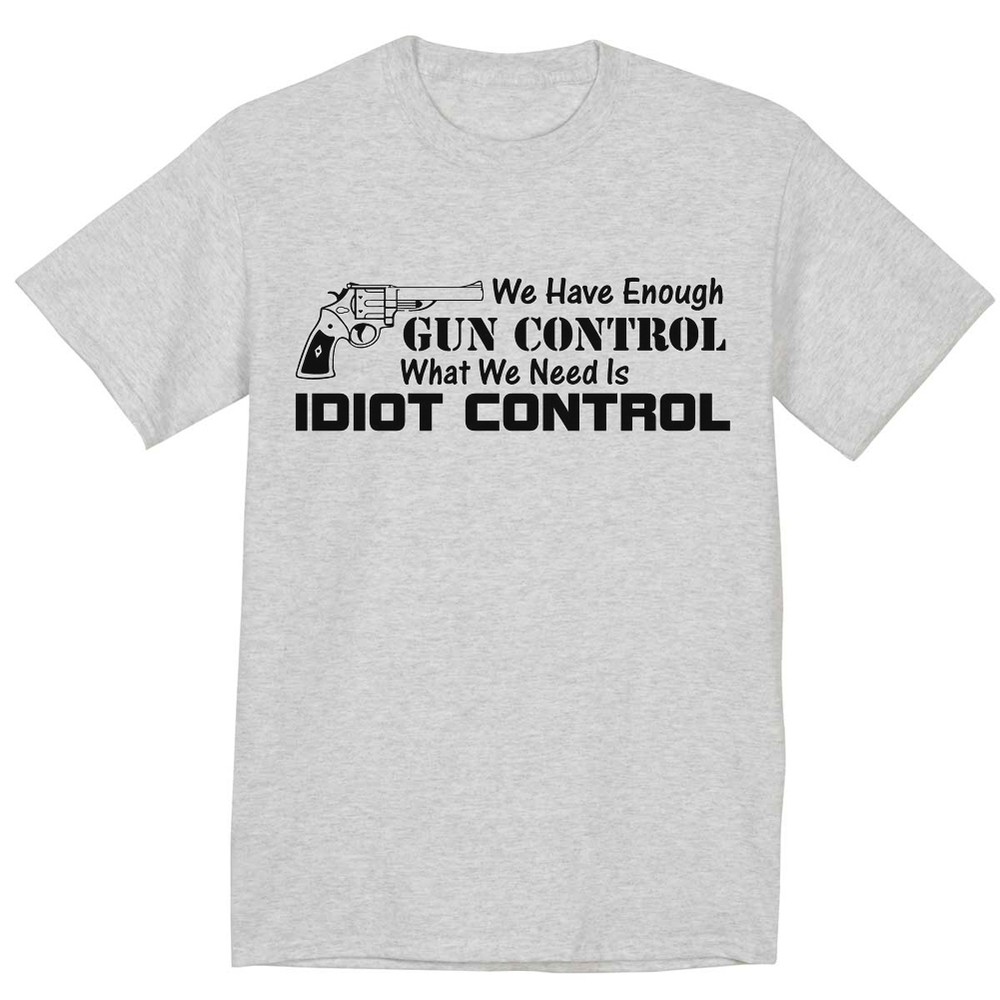 Idiot control funny 2nd amendment tee design gun rights tee shirt for men