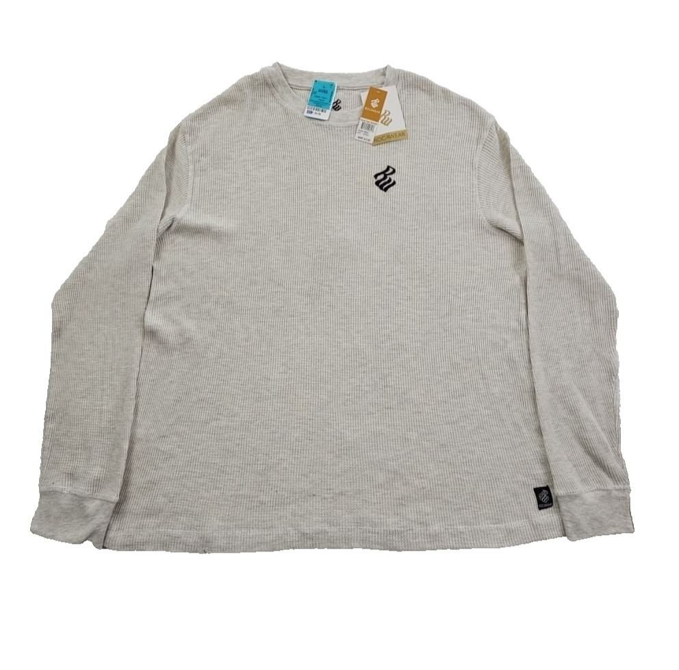 Rocawear Shirt Men’s 2XL Gray Waffle Knit NEW Long Sleeve Stretch NWT Sleepshirt