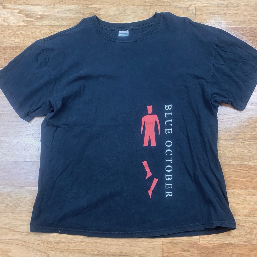 Blue October Vintage Foiled Shirt Adult XL Broken Man Original T Shirt Size XL
