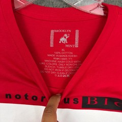 Brooklyn Mint T-Shirt Mens XL Red Notorious Big Rap Hip Hop Music Casual 90s Dad