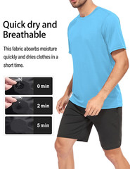 HOPLYNN 5 Pack Men’s Dry Fit Large, 1 Black 1 Blue 1 Gray 1 Navy 1 Wine