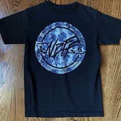 Neff Men’s Short Sleeve Black T-Shirt with Blue/White Floral, Small