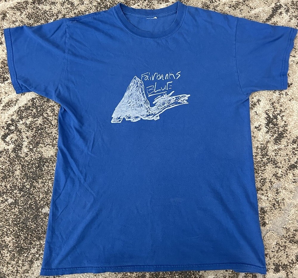 Vintage Fairbanks Blue Punk Rock Band Shirt Camel Square Circle Triangle M RARE