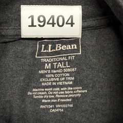 L.L. Bean Shirt Men Medium Tall Gray Long Sleeve Unshrinkable Mock Neck NEW