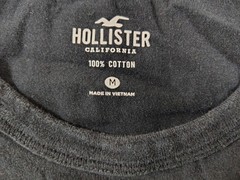 Men’s Black Medium Hollister California Embroidered Logo Graphic T-Shirt