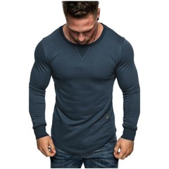 Zonbailon men’s long sleeve slim fit crew neck solid color soft quick dry