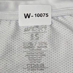Venum Men Shirt S White Geometric UFC Logo Cryptocom Activewear Short Sleeve