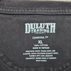 Duluth Trading Co Longtail T Mens XL Gray Short Sleeve Cotton T Shirt