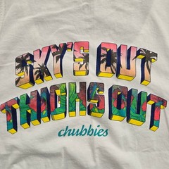 Chubbies Mens White “Sky’s Out Thigh’s Out” Graphic Tank Top Large Tropical