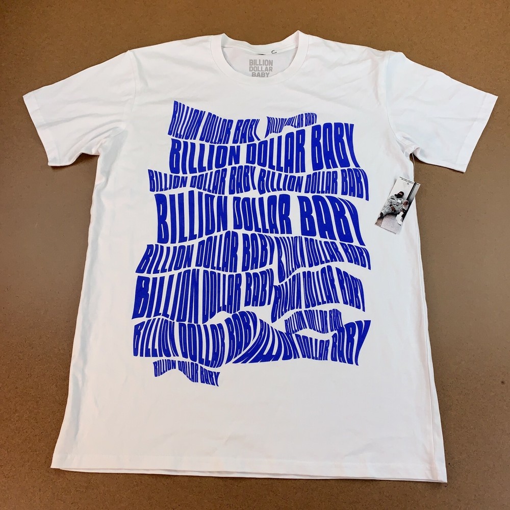 Billion Dollar Baby Men’s Size Large White Blue Logo Short Sleeve Tee NWT
