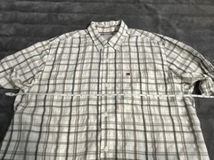 Quiksilver Thrashed Surf Plaid shirt Y2K Distresses Grey vintage 90s XL/TG