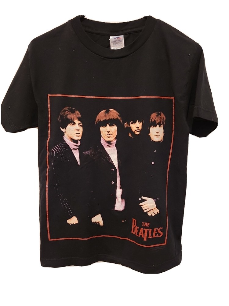 Vtg The Beatles 2003 Graphic T Shirt Apple John Paul George Ringo Sz Small