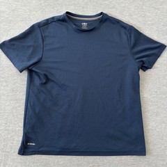 Athletic Works Mens DriWorks Performance T-Shirt Navy Blue Short Sleeve Size M