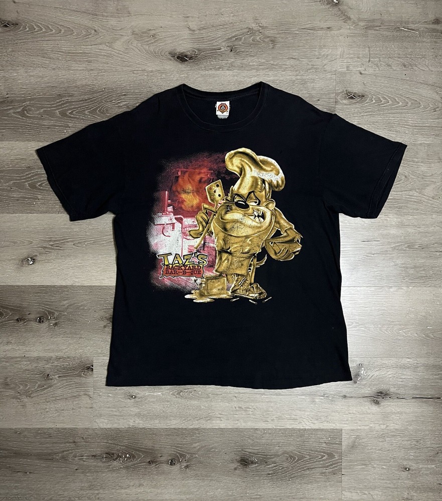 Vintage Looney Tunes Tazmanian Devil Shirt 90s Taz Backyard Bar B Que Men’s XL