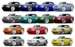 1987-93 Ford Mustang 5.0 LX Convertible Garage Sign Wall Art Graphic Sticker