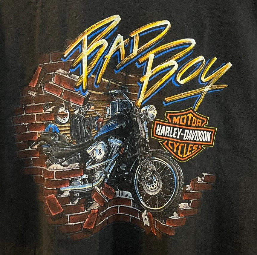 RARE “BAD BOY” H/D of Dallas 90’s VTG Hanes Made USA T Shirt 2XL SINGLE STITCH