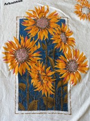 Vintage 90s Arkansas Sunflower Embossed Single Stitch Shirt (L)