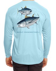 Salt Addiction microfiber Albacore Tuna fishing long sleeve life t shirt 30+ uv