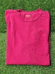 AUTHENTIC SUPREME POCKET TEE MEN SIZE MEDIUM (21×28) IN RED COLORWAY.