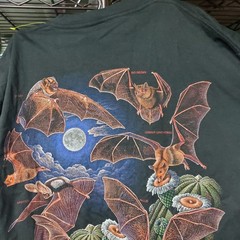 Vintage 90s Single Stitch Wild Cotton Bat Species Double Sided Graphic Shirt XL