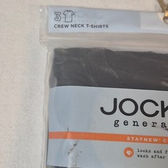 Jockey Generation 3Pk Undershirt Men XL Black 100% Cotton Crew Neck Short Sleeve