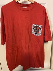 Yosemite Sam On Pocket Mens Sz XL T Shirt Red Comfort Colors