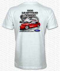 1993 FORD SVT MUSTANG COBRA Full Color DTG PRINTED T-Shirt BLACK, RED & TEAL