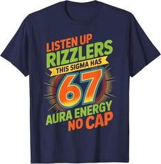 Sigma Has 67 Aura Number 67th Aura Farming Ice Cream Drip T-Shirt