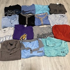 15pc Mens Clothing Lot L XL Nike Under Armour Banana Republic AS IS Stained READ