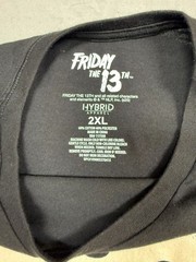 Friday the 13th Jason Mask T-Shirt Men’s 2XL Black Glow in the Dark Horror Tee