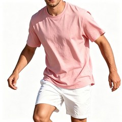 Spring Autumn Wear Men Cotton T-shirt Soft Hand Feel Moderate Elasticity