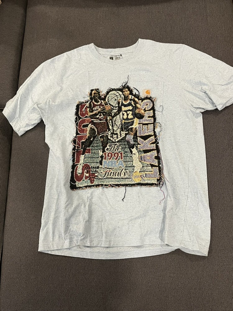 Inwayoveryourhead Jordan Bulls Lakers 1991 Finals Tapestry T-Shirt Size Large