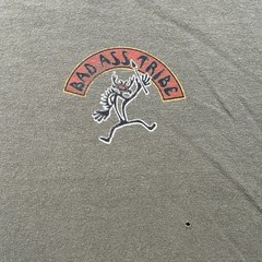 Vintage Bad Ass Tribe Shirt Mens XL Olive Green Banner Elk North Carolina Nature