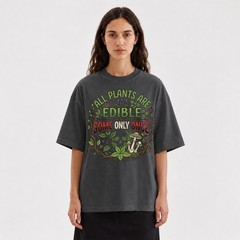 All Plants Are Edible Mushrooms T-Shirt Skull Poisonous Plants Graphic Tee