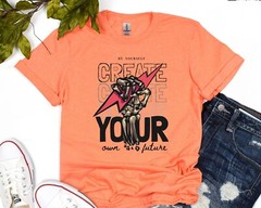 Skeleton Hand Lightning T-Shirt, Be Yourself Motivational Graphic Tee, Future In