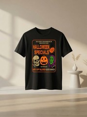 Unisex Funny Halloween Pumpkin Skull Witch Vintage Graphic T Shirt Spooky Gift