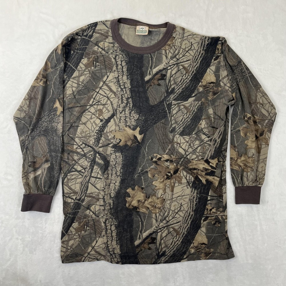 Vintage RedHead Long Sleeve T-Shirt Mens 2XL Realtree Hardwoods Camo Hunting