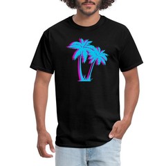 Palm Trees Neon Streetwear Vaporwave Aesthetic Men’s T-Shirt