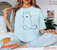 Unisex Minimalist Cat Heart T SHIRT,T shirt women,T shirt men,T shirt vintage