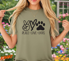Unisex Peace Love Dogs Printed T SHIRT,T shirt women,T shirt men,T shirt vintage