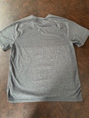 Size M C9 CHAMPION Power Core T-Shirt Gray Heather Micro-Striped Stretch